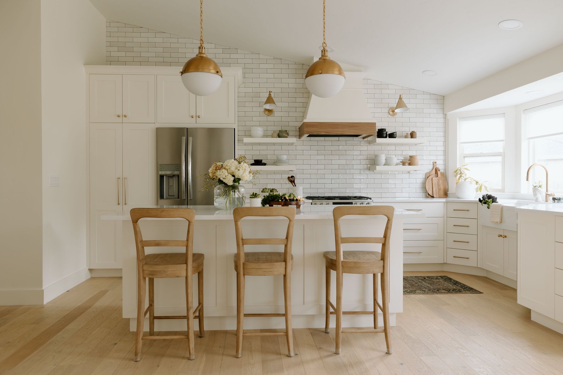 Modern farmhouse kitchen with airy, bright interior in Boise, Idaho, United States